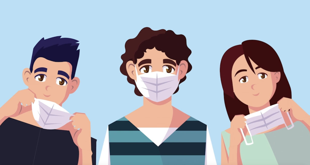 Person wearing a mask